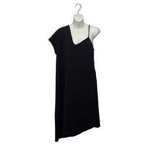 NWT Banana Republic Asymmetrical Black One-Shoulder Strap Midi Dress Women's S